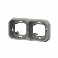 Support plaque 2 postes Gris Plexo