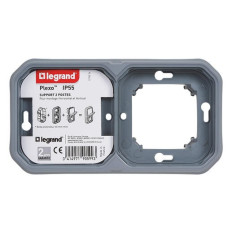 Support plaque 2 postes Gris Plexo