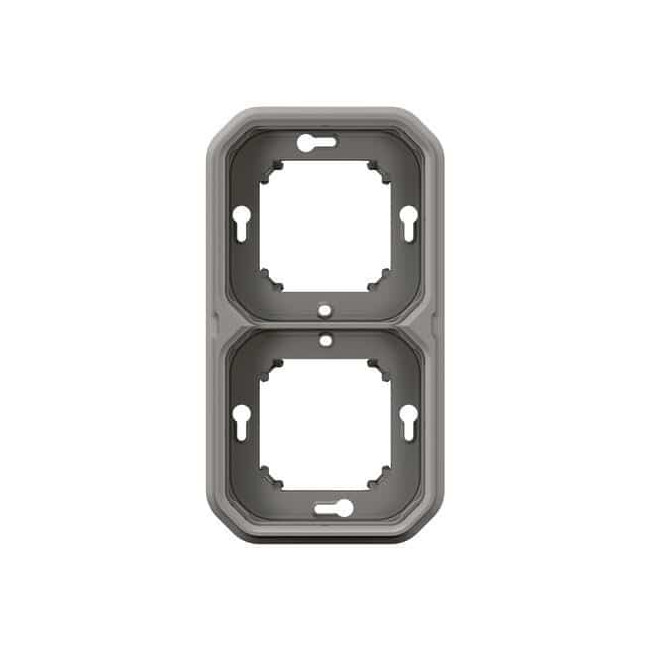 Support plaque 2 postes Gris Plexo