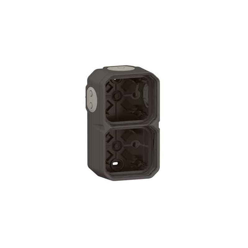 Boîtier apparent 2 postes Anthracite Plexo