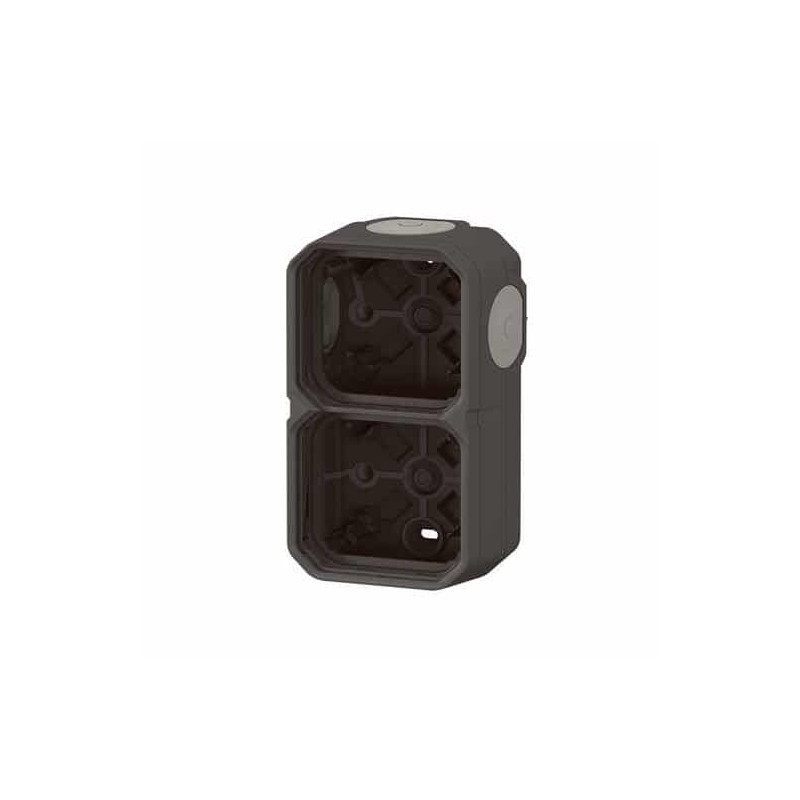 Boîtier apparent 2 postes Anthracite Plexo