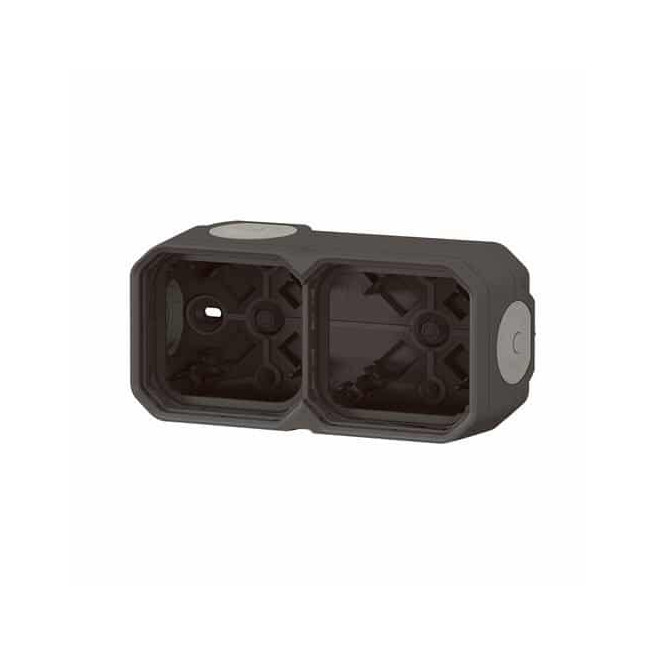 Boîtier apparent 2 postes Anthracite Plexo