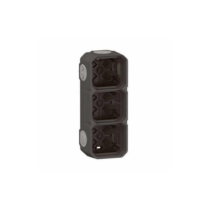 Boîtier apparent 3 postes Anthracite Plexo