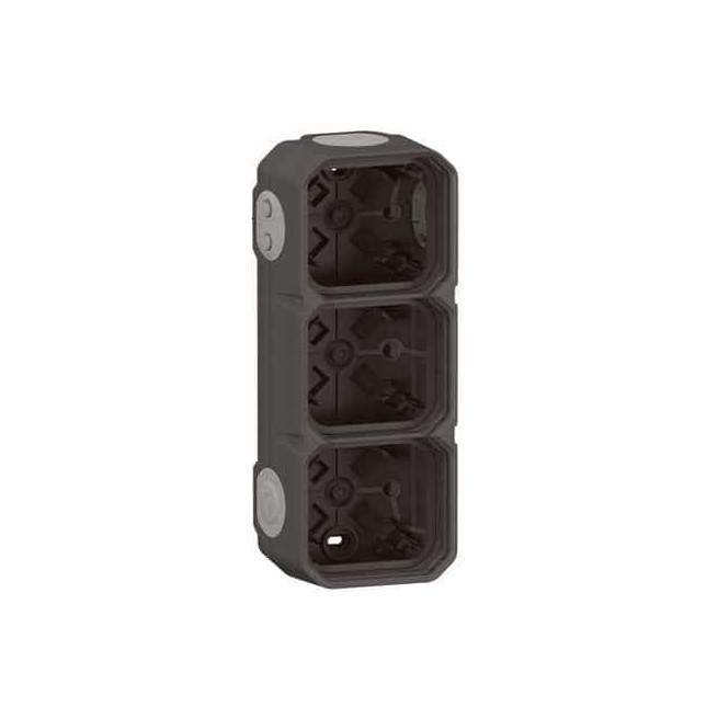 Boîtier apparent 3 postes Anthracite Plexo