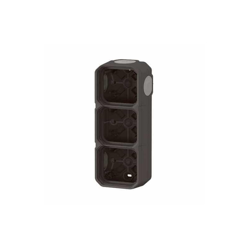 Boîtier apparent 3 postes Anthracite Plexo