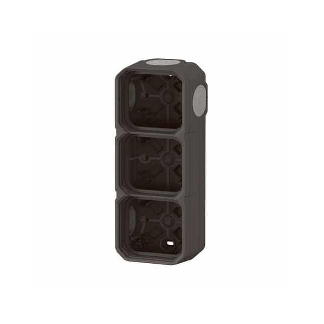 Boîtier apparent 3 postes Anthracite Plexo
