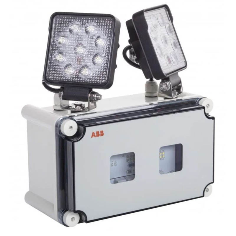 BAES à phares ABB Duo C 3000L A LED Étanche IP65 Bloc Secours Haute Puissance