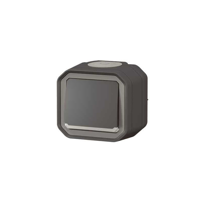 Poussoir NO lumineux Anthracite Plexo