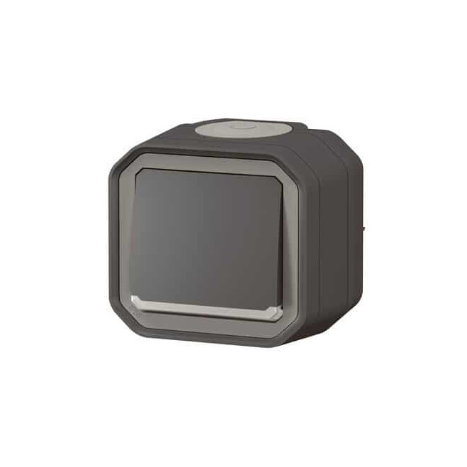 Poussoir NO lumineux Anthracite Plexo