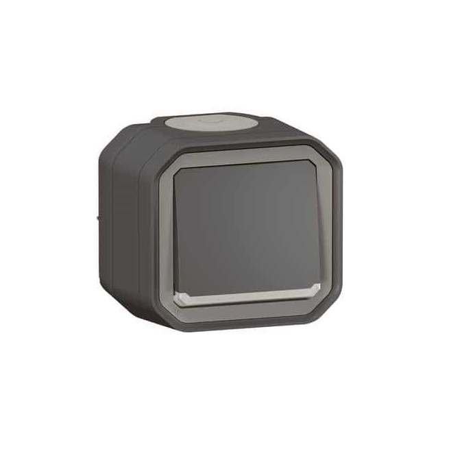 Poussoir NO lumineux Anthracite Plexo