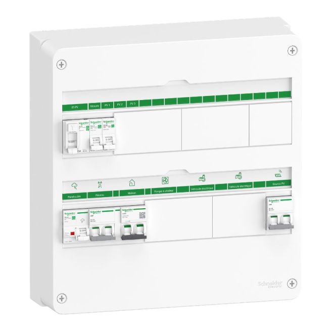 Coffret mono 3 kWc - 2 rangée - 18 modules - Micro onduleurs et onduleur centralisé - Resi9 Energy Center