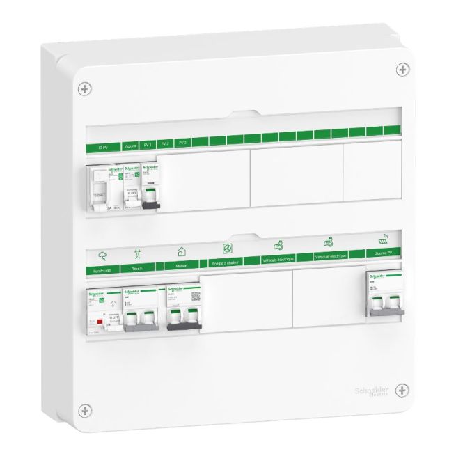 Coffret mono 7-9 kWc - 2 rangées - 18 modules - Onduleurs centralisés - Resi9 Energy Center