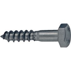 Lot de 50 tire-fonds - Tête hexagonale - Inox - 6 x 50 mm