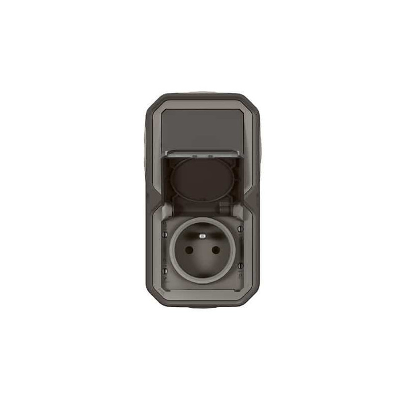 Prise 2P+T + va-et-vient Anthracite Plexo