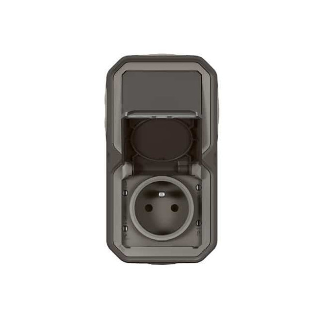 Prise 2P+T + va-et-vient Anthracite Plexo