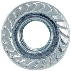 Lot de 100 écrous hexagonal à embase crantée - Acier zingué - M6