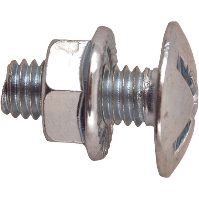 Lot de 100 boulons poëlier - Tête ronde large - M6 x 20 mm