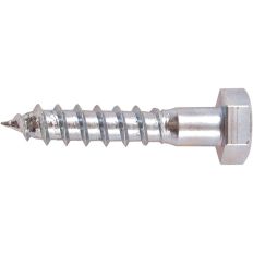 Lot de 15 tire-fonds - Tête hexagonale - Acier zingué - 10 x 80 mm