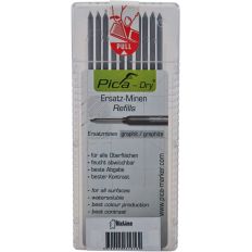 Lot de 10 mines de rechange pour crayon mine graphite - Pica Dry