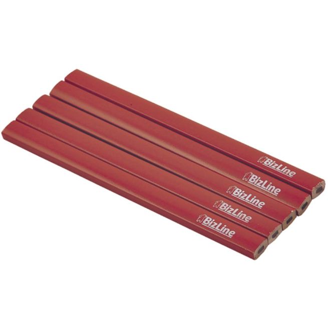 Lot de 5 crayons menuisier - 180 mm