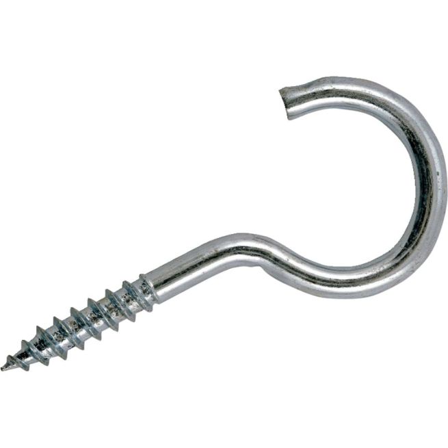 Lot de 50 crochets à vis en acier zingué - 4 x 18 mm