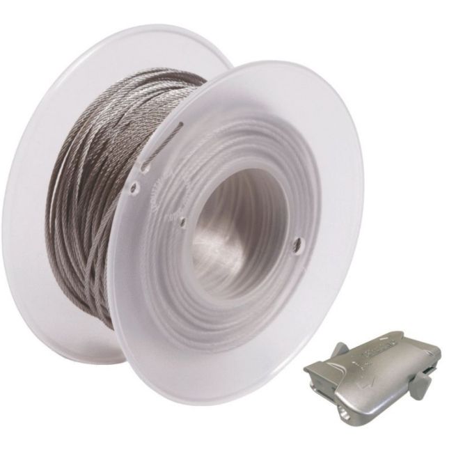 Kit de suspension avec câblette - Diamètre 1,5 mm - Longueur 150 m - Avec 100 verrous