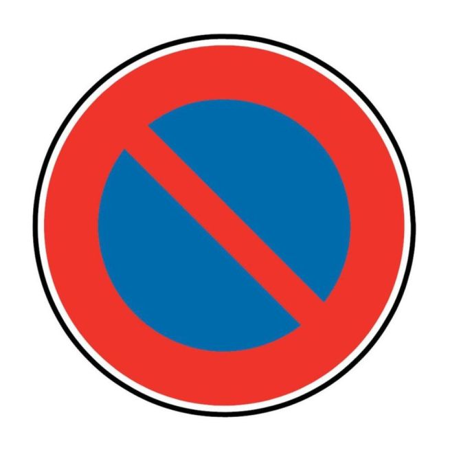Panneau véhicule électrique stationnement interdit - Poteau non inclus