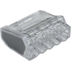Lot de 500 bornes de connexion automatique - 5 entrées - 0,5-2,5 mm² - Transparente grise