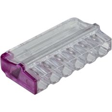 Lot de 250 bornes de connexion automatique - 6 entrées - 0,5-2,5 mm² - Transparente violette