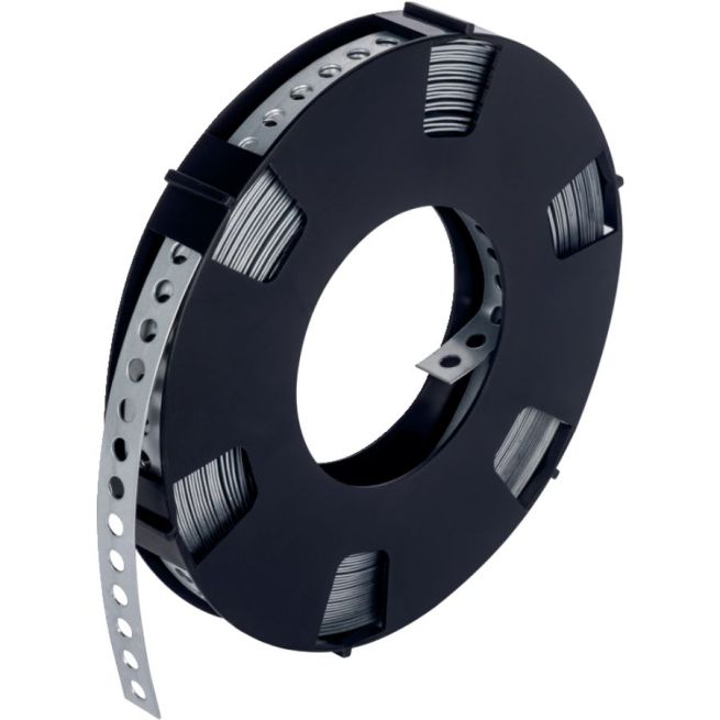 Bande perforée droite - Acier zingué - 12 x 0,7 mm - 10 m