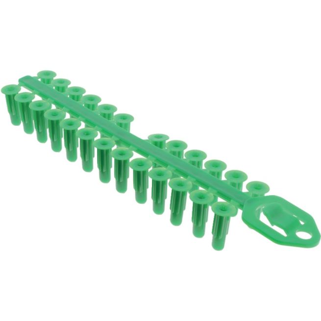 Lot de 200 chevilles universelle en grappe - Ø 6 mm - 23 mm - Pour vis 2-5 mm - Vert