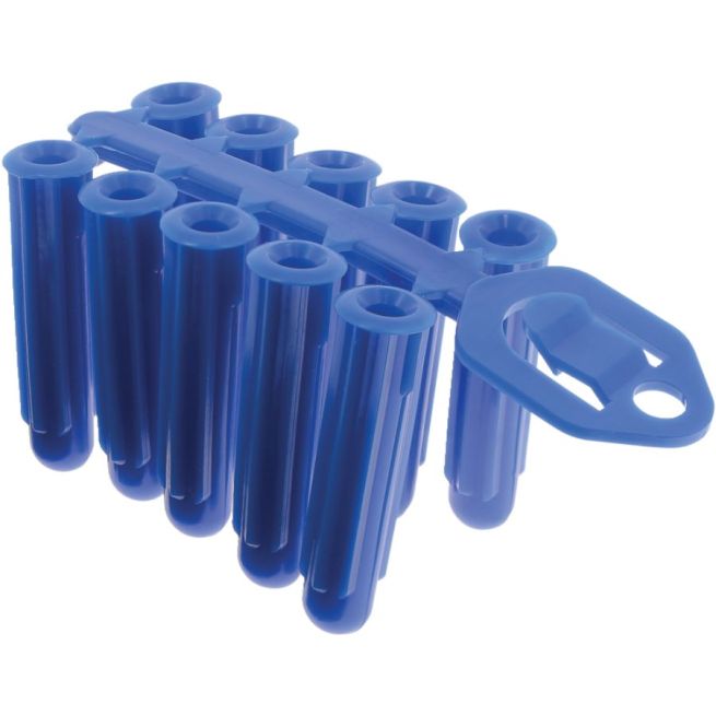 Lot de 80 chevilles universelle en grappe - Ø 10 mm - 50 mm - Pour vis 5-9 mm - Bleu