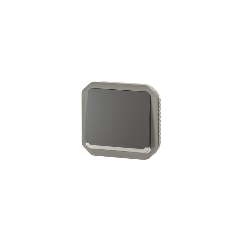 Poussoir NO lumineux Anthracite Plexo