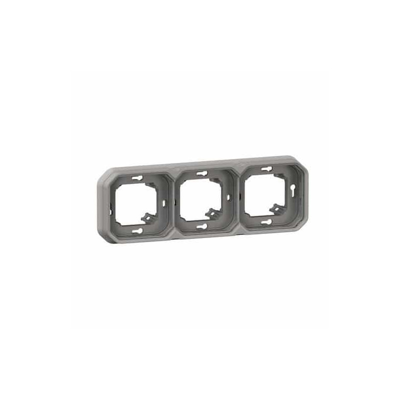 Support plaque 3 postes Gris Plexo