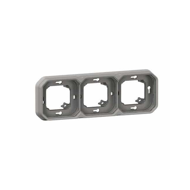 Support plaque 3 postes Gris Plexo