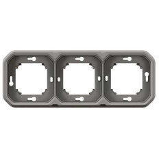 Support plaque 3 postes Gris Plexo
