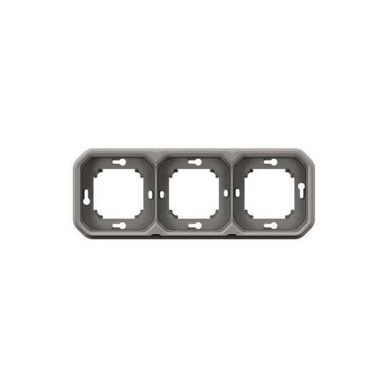 Support plaque 3 postes Gris Plexo