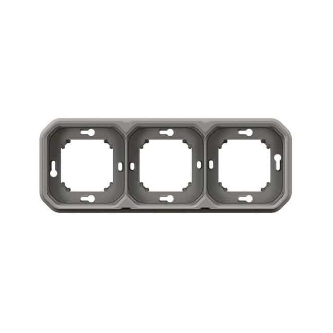 Support plaque 3 postes Gris Plexo