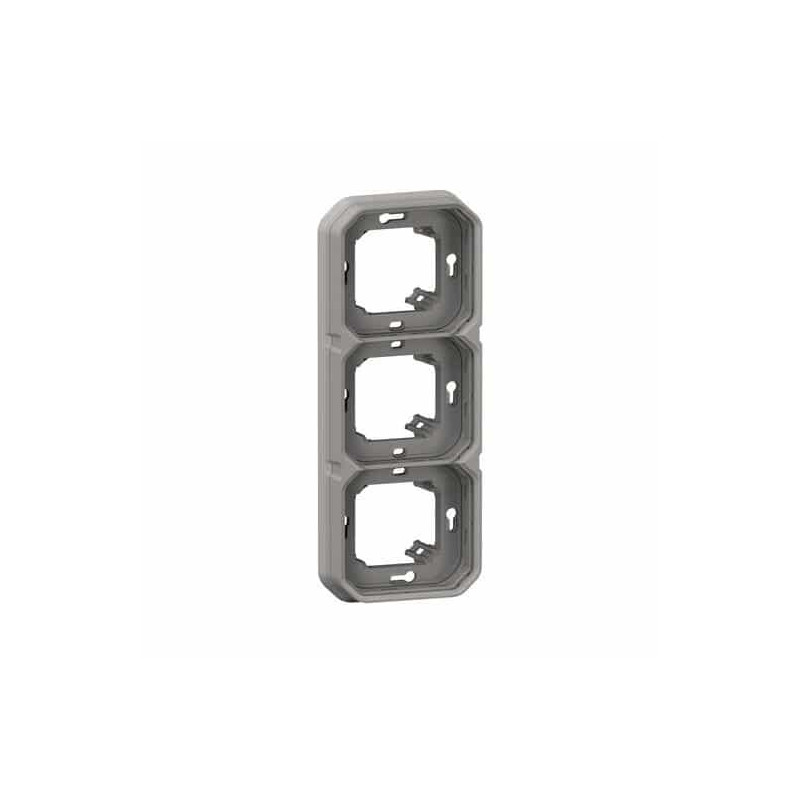 Support plaque 3 postes Gris Plexo