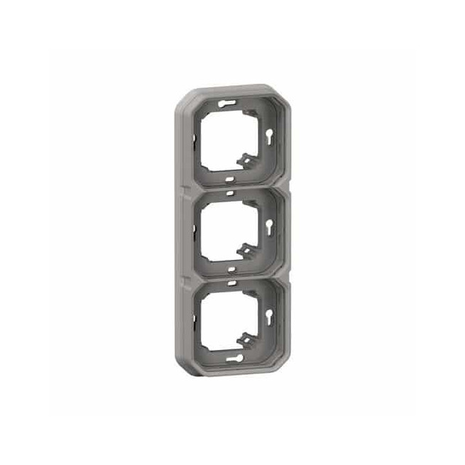 Support plaque 3 postes Gris Plexo