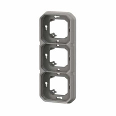Support plaque 3 postes Gris Plexo