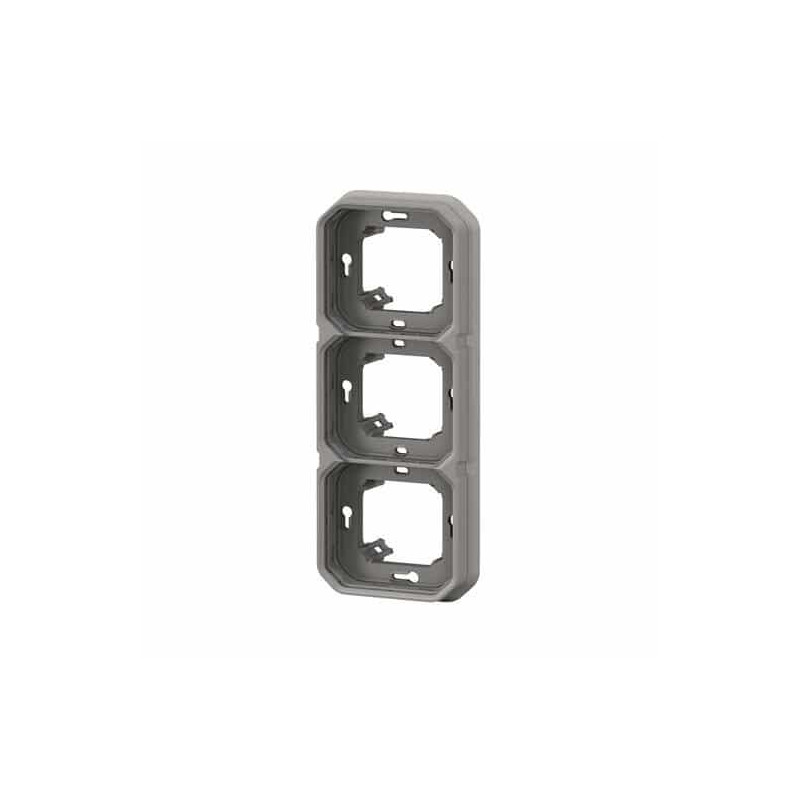 Support plaque 3 postes Gris Plexo