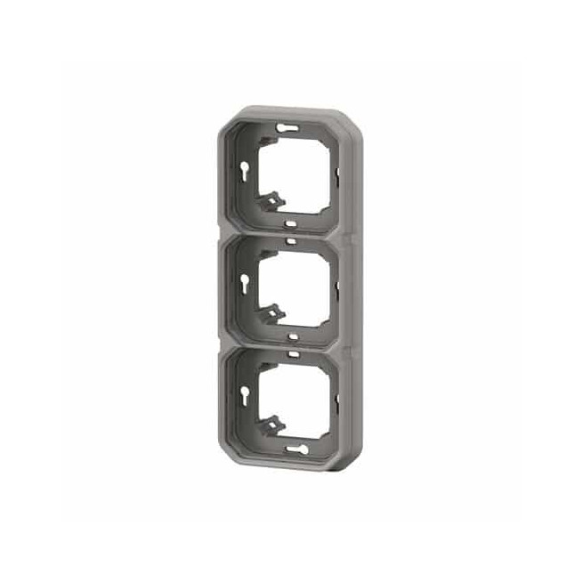 Support plaque 3 postes Gris Plexo