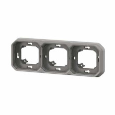 Support plaque 3 postes Gris Plexo