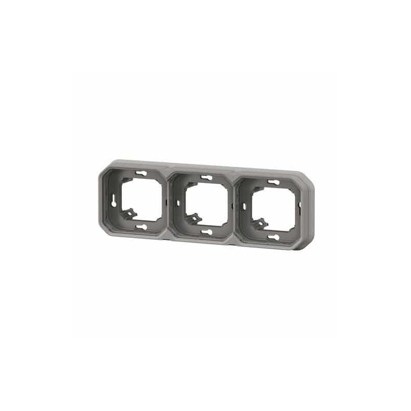 Support plaque 3 postes Gris Plexo