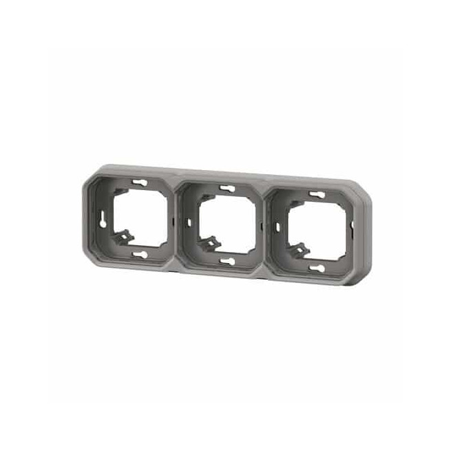 Support plaque 3 postes Gris Plexo