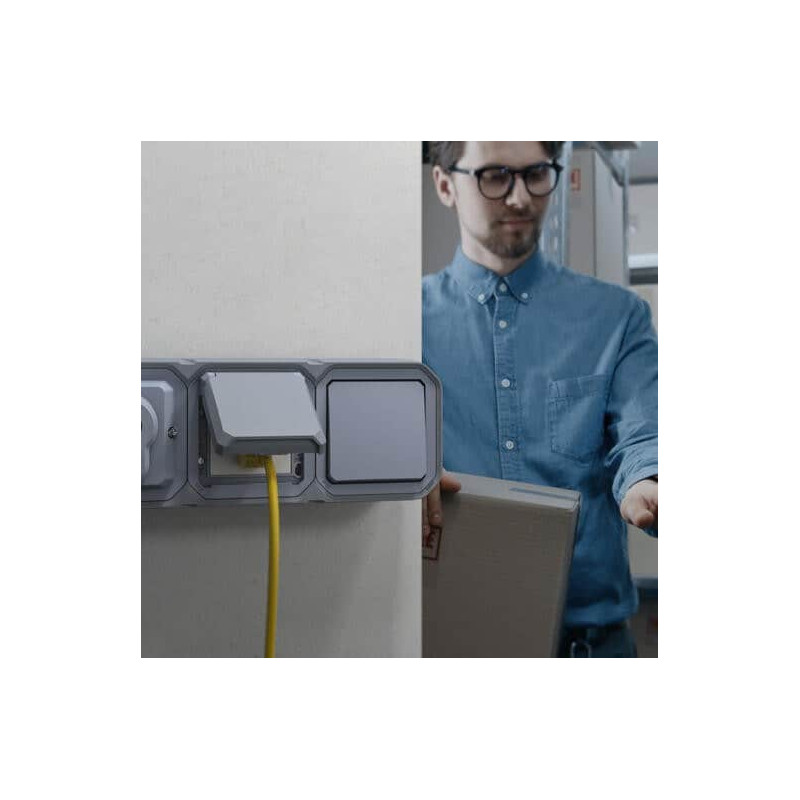 Support plaque 3 postes Gris Plexo