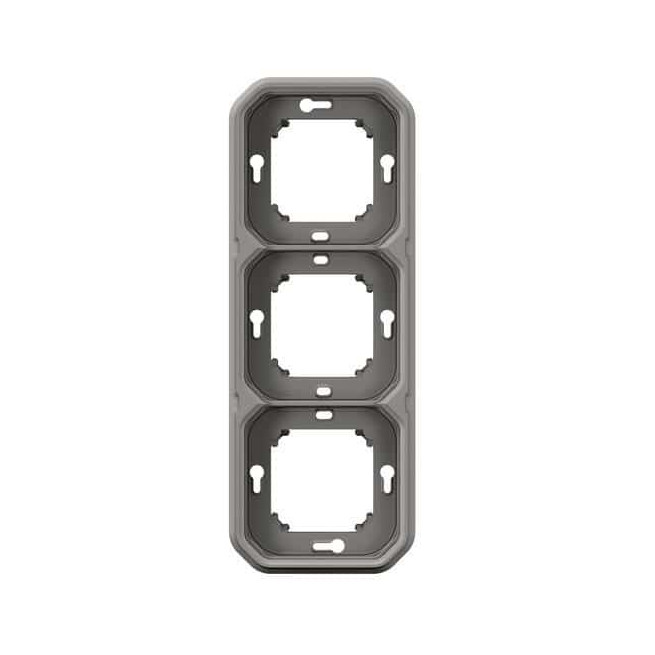 Support plaque 3 postes Gris Plexo