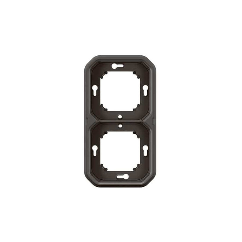 Support plaque 2 postes Anthracite Plexo