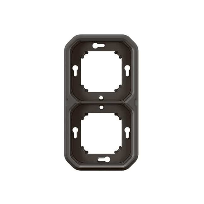 Support plaque 2 postes Anthracite Plexo